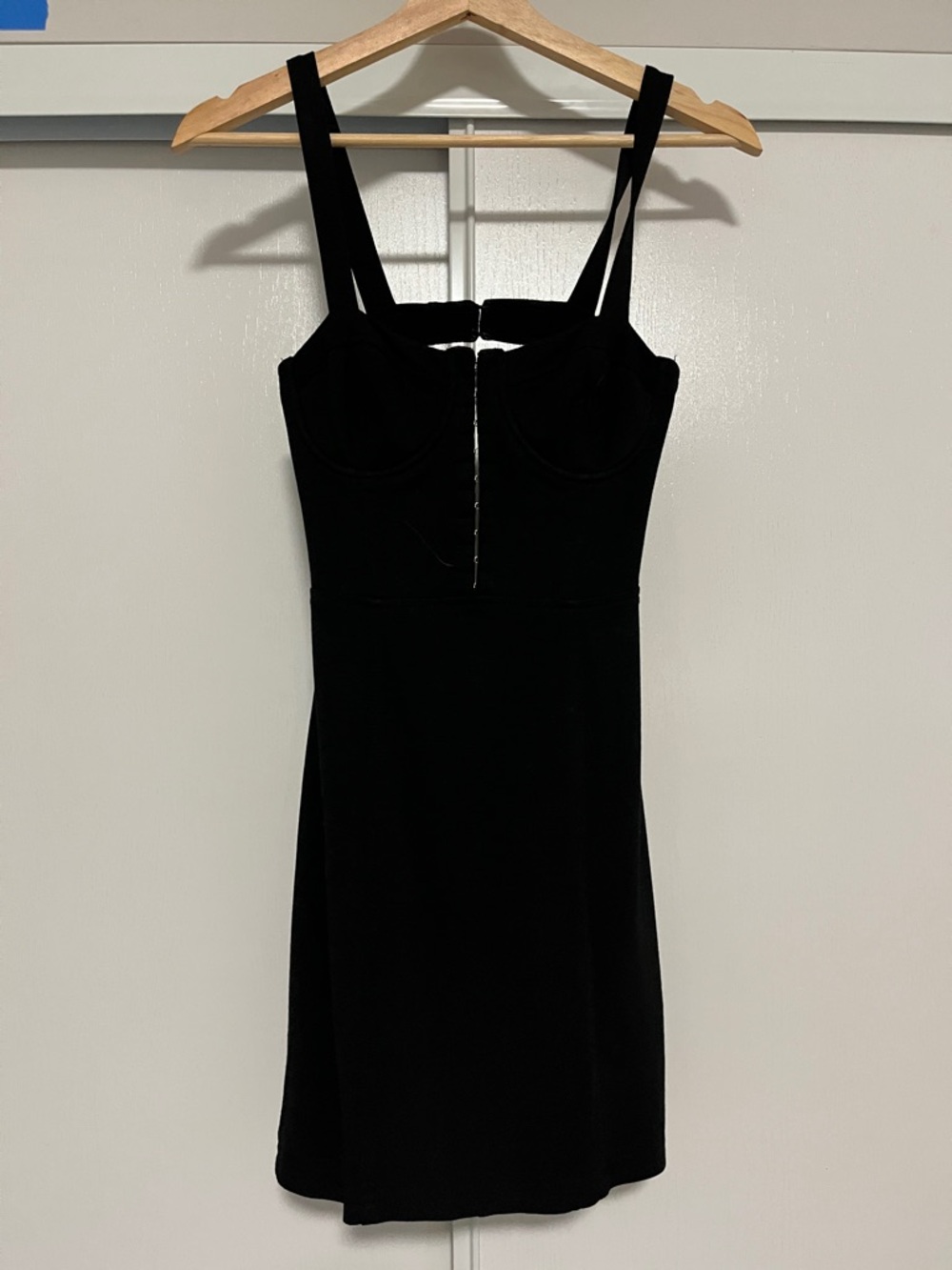 Free People Black Mini Dress with Structured Bust